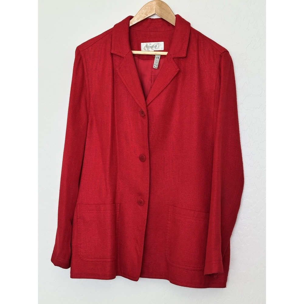 Le Suit Essential Elements Women's Red Blazer Size Large Lined,